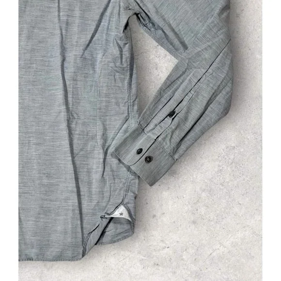 JOHN VARVATOS Sz 16x32-33 MENS Dress Shirt Gray Lightweight Cotton Button - Picture 2 of 12